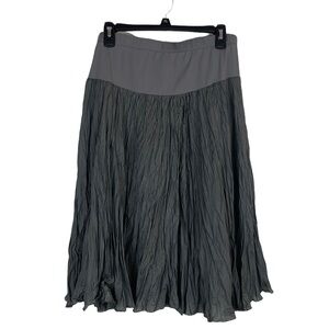 Mimi Maternity Gray 100% Silk Pleated Flowy Skirt Size Medium